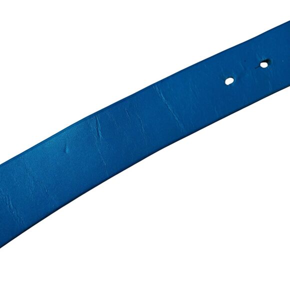 Puma Blue Leather Golf Belt Silver Buckle XL 110cm 1.5" Wide - Picture 8 of 10